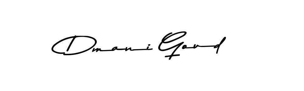 How to make Dmani Goud name signature. Use Asem Kandis PERSONAL USE style for creating short signs online. This is the latest handwritten sign. Dmani Goud signature style 9 images and pictures png