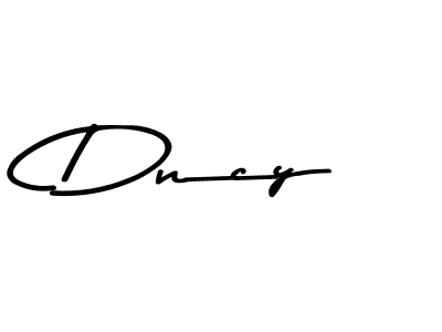 How to make Dncy name signature. Use Asem Kandis PERSONAL USE style for creating short signs online. This is the latest handwritten sign. Dncy signature style 9 images and pictures png