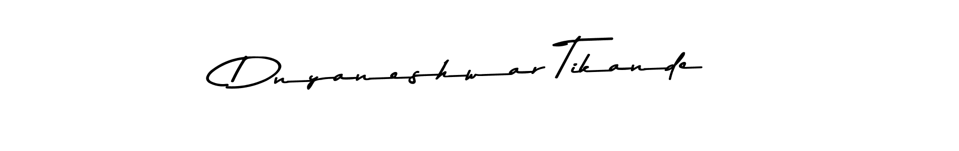 How to make Dnyaneshwar Tikande name signature. Use Asem Kandis PERSONAL USE style for creating short signs online. This is the latest handwritten sign. Dnyaneshwar Tikande signature style 9 images and pictures png