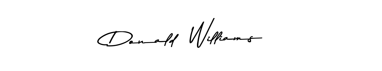 Create a beautiful signature design for name Donald  Williams. With this signature (Asem Kandis PERSONAL USE) fonts, you can make a handwritten signature for free. Donald  Williams signature style 9 images and pictures png
