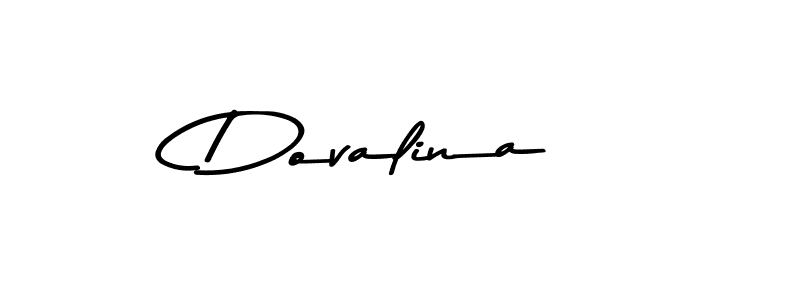 How to make Dovalina name signature. Use Asem Kandis PERSONAL USE style for creating short signs online. This is the latest handwritten sign. Dovalina signature style 9 images and pictures png