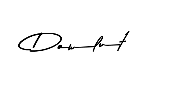 Use a signature maker to create a handwritten signature online. With this signature software, you can design (Asem Kandis PERSONAL USE) your own signature for name Dowlut. Dowlut signature style 9 images and pictures png