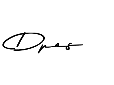 Make a beautiful signature design for name Dpes. With this signature (Asem Kandis PERSONAL USE) style, you can create a handwritten signature for free. Dpes signature style 9 images and pictures png