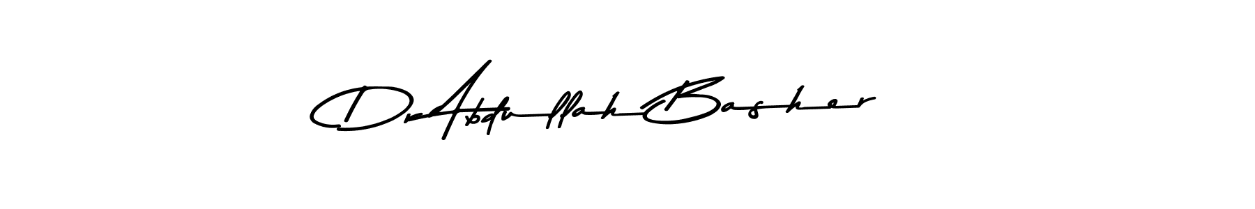 How to make Dr Abdullah Basher name signature. Use Asem Kandis PERSONAL USE style for creating short signs online. This is the latest handwritten sign. Dr Abdullah Basher signature style 9 images and pictures png