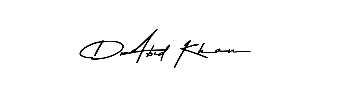 Make a beautiful signature design for name Dr Abid Khan. With this signature (Asem Kandis PERSONAL USE) style, you can create a handwritten signature for free. Dr Abid Khan signature style 9 images and pictures png
