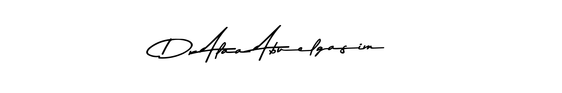 Make a beautiful signature design for name Dr Alaa Abuelgasim. With this signature (Asem Kandis PERSONAL USE) style, you can create a handwritten signature for free. Dr Alaa Abuelgasim signature style 9 images and pictures png