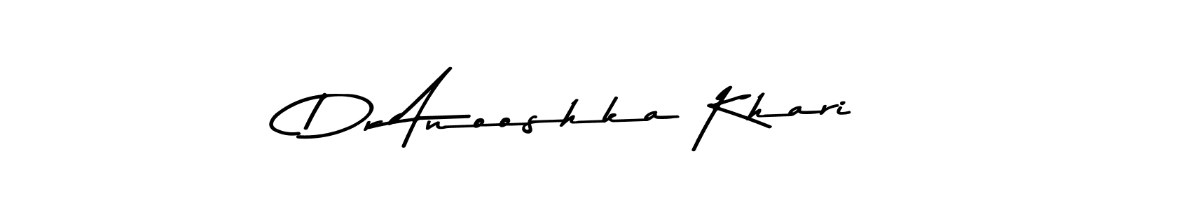 How to make Dr Anooshka Khari name signature. Use Asem Kandis PERSONAL USE style for creating short signs online. This is the latest handwritten sign. Dr Anooshka Khari signature style 9 images and pictures png