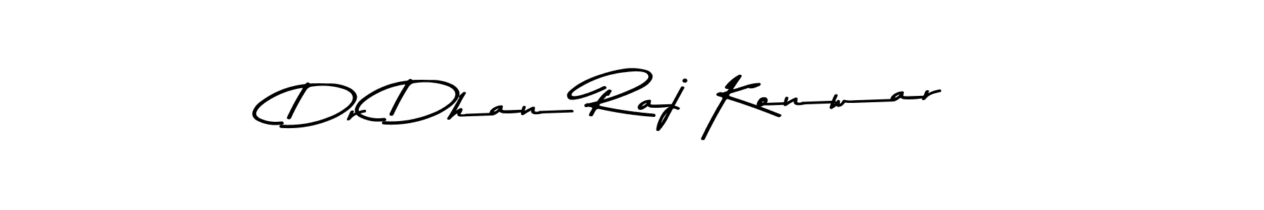 Make a beautiful signature design for name Dr Dhan Raj Konwar. With this signature (Asem Kandis PERSONAL USE) style, you can create a handwritten signature for free. Dr Dhan Raj Konwar signature style 9 images and pictures png