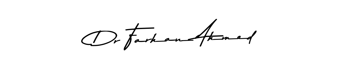 Create a beautiful signature design for name Dr Farhan Ahmed. With this signature (Asem Kandis PERSONAL USE) fonts, you can make a handwritten signature for free. Dr Farhan Ahmed signature style 9 images and pictures png