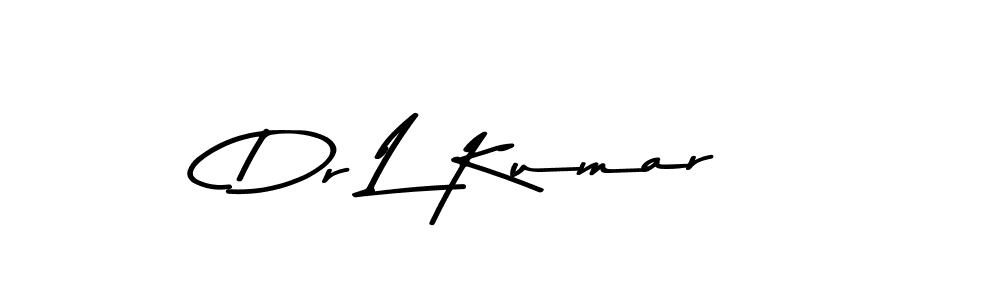 Make a beautiful signature design for name Dr L Kumar. With this signature (Asem Kandis PERSONAL USE) style, you can create a handwritten signature for free. Dr L Kumar signature style 9 images and pictures png