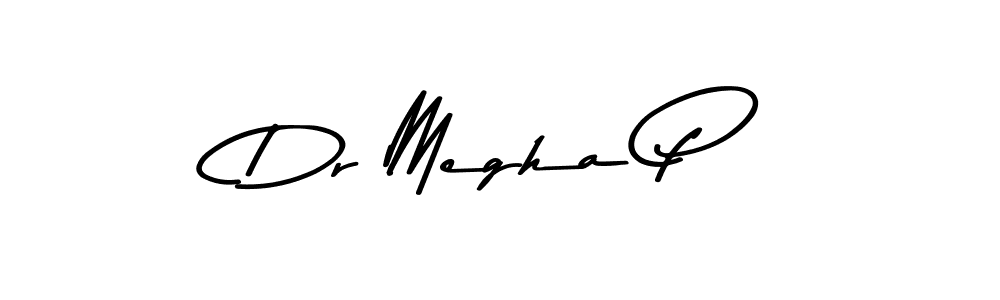 How to make Dr Megha P name signature. Use Asem Kandis PERSONAL USE style for creating short signs online. This is the latest handwritten sign. Dr Megha P signature style 9 images and pictures png