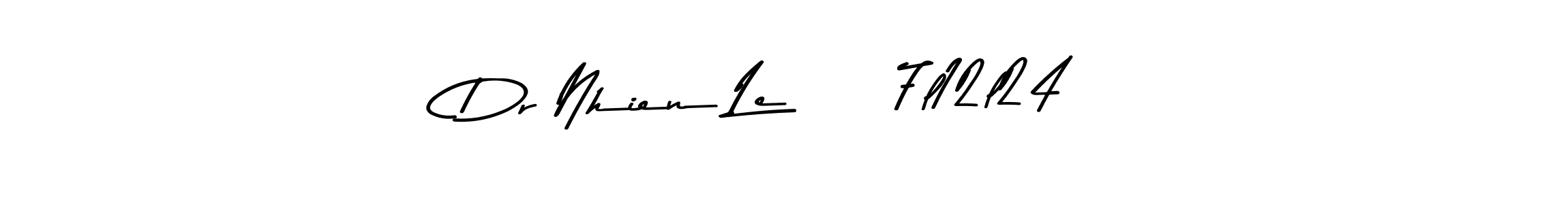 The best way (Asem Kandis PERSONAL USE) to make a short signature is to pick only two or three words in your name. The name Dr Nhien Le     7l12l24 include a total of six letters. For converting this name. Dr Nhien Le     7l12l24 signature style 9 images and pictures png