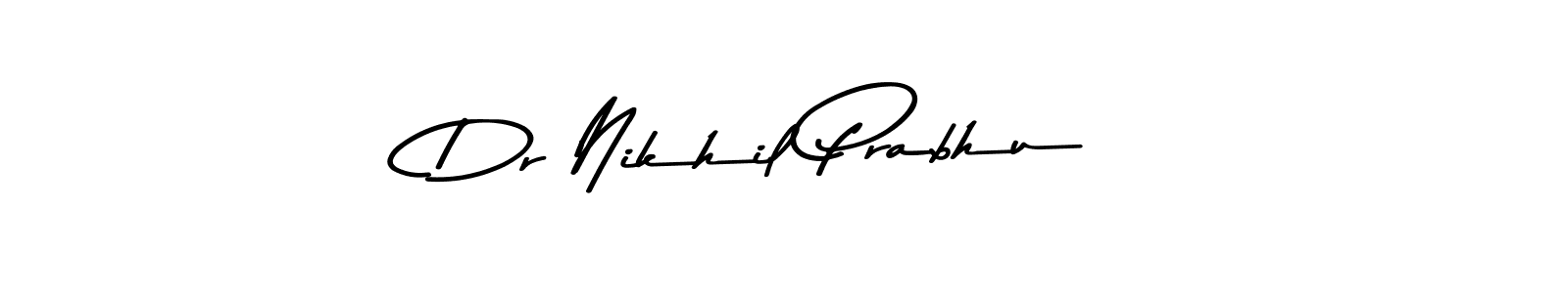 Create a beautiful signature design for name Dr Nikhil Prabhu. With this signature (Asem Kandis PERSONAL USE) fonts, you can make a handwritten signature for free. Dr Nikhil Prabhu signature style 9 images and pictures png