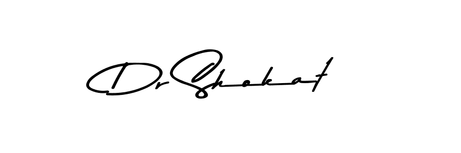 Make a beautiful signature design for name Dr Shokat. With this signature (Asem Kandis PERSONAL USE) style, you can create a handwritten signature for free. Dr Shokat signature style 9 images and pictures png