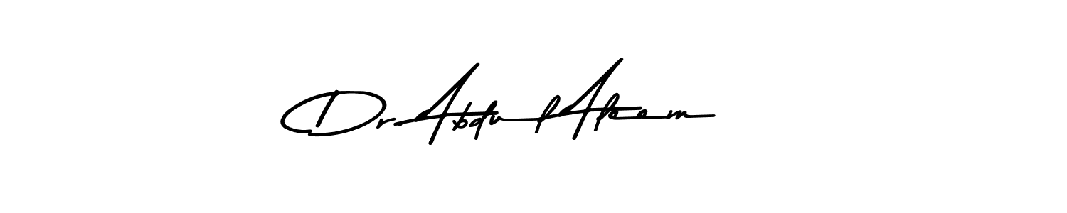 Make a beautiful signature design for name Dr. Abdul Aleem. With this signature (Asem Kandis PERSONAL USE) style, you can create a handwritten signature for free. Dr. Abdul Aleem signature style 9 images and pictures png