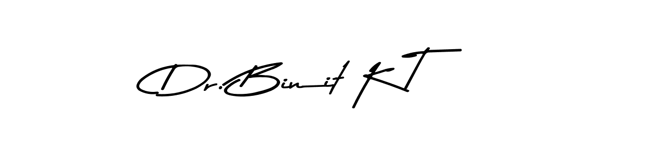 This is the best signature style for the Dr. Binit K T name. Also you like these signature font (Asem Kandis PERSONAL USE). Mix name signature. Dr. Binit K T signature style 9 images and pictures png