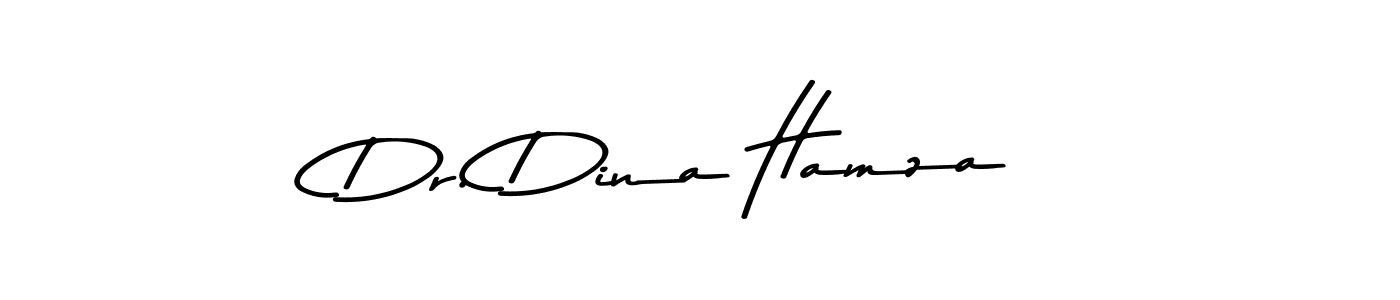 Create a beautiful signature design for name Dr. Dina Hamza. With this signature (Asem Kandis PERSONAL USE) fonts, you can make a handwritten signature for free. Dr. Dina Hamza signature style 9 images and pictures png