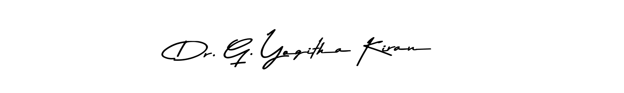 Create a beautiful signature design for name Dr. G. Yogitha Kiran. With this signature (Asem Kandis PERSONAL USE) fonts, you can make a handwritten signature for free. Dr. G. Yogitha Kiran signature style 9 images and pictures png