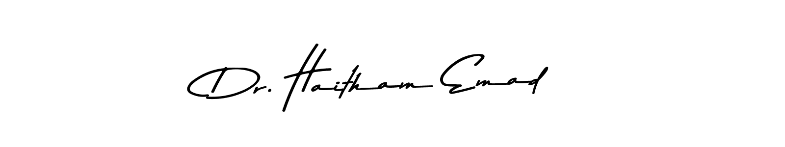 Create a beautiful signature design for name Dr. Haitham Emad. With this signature (Asem Kandis PERSONAL USE) fonts, you can make a handwritten signature for free. Dr. Haitham Emad signature style 9 images and pictures png