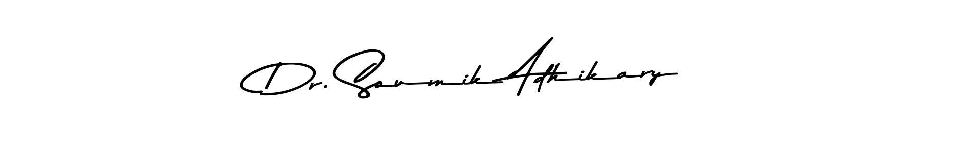 How to make Dr. Soumik Adhikary name signature. Use Asem Kandis PERSONAL USE style for creating short signs online. This is the latest handwritten sign. Dr. Soumik Adhikary signature style 9 images and pictures png