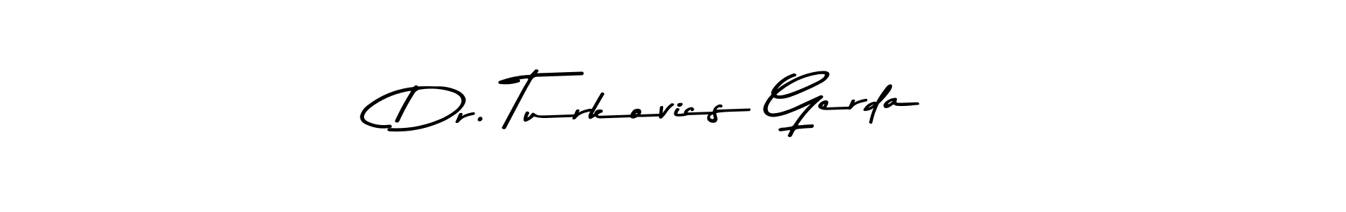 The best way (Asem Kandis PERSONAL USE) to make a short signature is to pick only two or three words in your name. The name Dr. Turkovics Gerda include a total of six letters. For converting this name. Dr. Turkovics Gerda signature style 9 images and pictures png