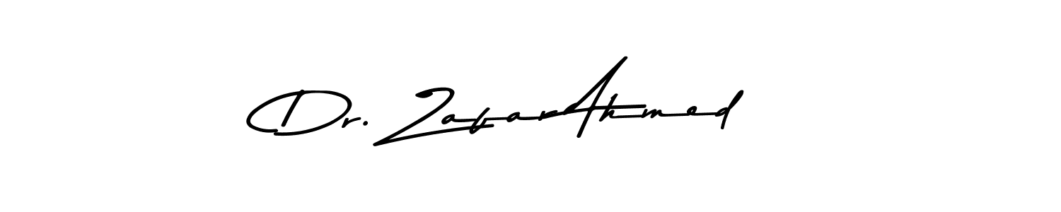 How to make Dr. Zafar Ahmed name signature. Use Asem Kandis PERSONAL USE style for creating short signs online. This is the latest handwritten sign. Dr. Zafar Ahmed signature style 9 images and pictures png