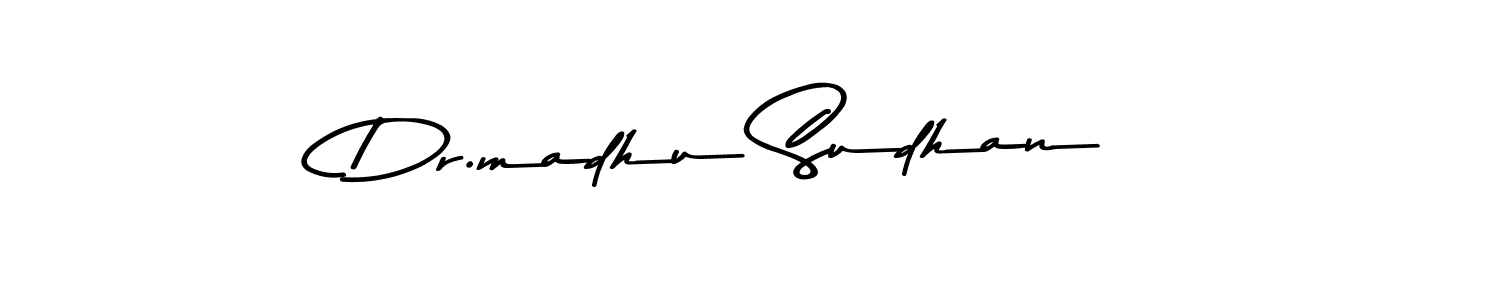 How to make Dr.madhu Sudhan name signature. Use Asem Kandis PERSONAL USE style for creating short signs online. This is the latest handwritten sign. Dr.madhu Sudhan signature style 9 images and pictures png
