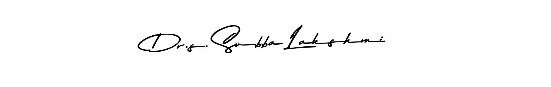 Also You can easily find your signature by using the search form. We will create Dr.s. Subba Lakshmi name handwritten signature images for you free of cost using Asem Kandis PERSONAL USE sign style. Dr.s. Subba Lakshmi signature style 9 images and pictures png
