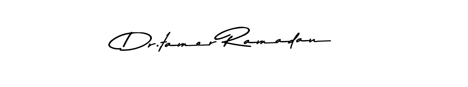 How to make Dr.tamer Ramadan name signature. Use Asem Kandis PERSONAL USE style for creating short signs online. This is the latest handwritten sign. Dr.tamer Ramadan signature style 9 images and pictures png