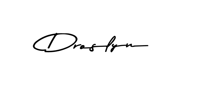 How to make Droslyn name signature. Use Asem Kandis PERSONAL USE style for creating short signs online. This is the latest handwritten sign. Droslyn signature style 9 images and pictures png