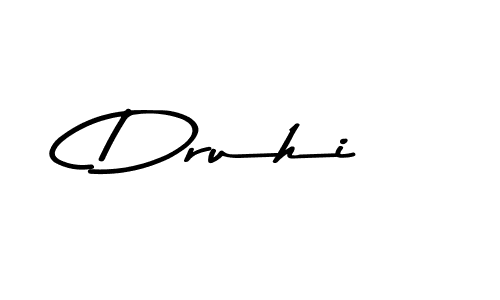 Design your own signature with our free online signature maker. With this signature software, you can create a handwritten (Asem Kandis PERSONAL USE) signature for name Druhi. Druhi signature style 9 images and pictures png