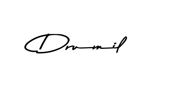 Make a beautiful signature design for name Drumil. With this signature (Asem Kandis PERSONAL USE) style, you can create a handwritten signature for free. Drumil signature style 9 images and pictures png