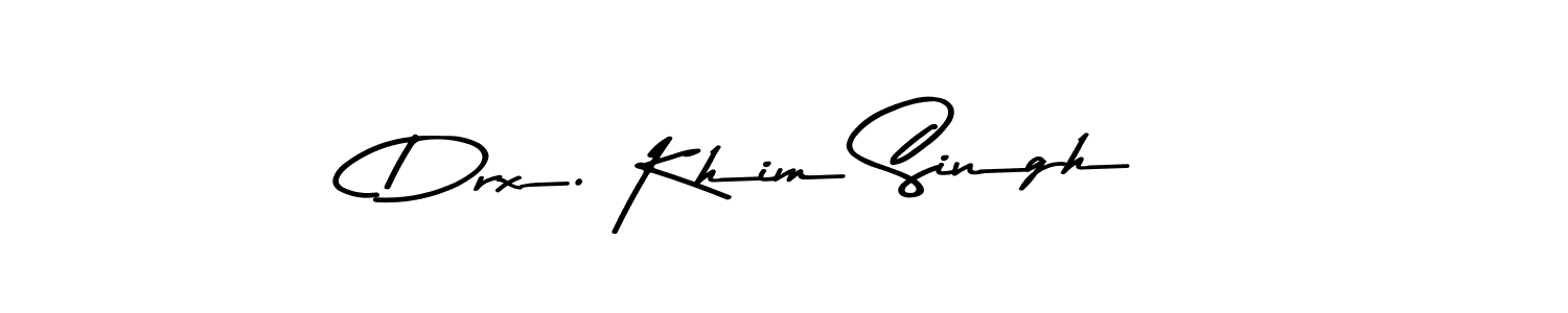 Create a beautiful signature design for name Drx. Khim Singh. With this signature (Asem Kandis PERSONAL USE) fonts, you can make a handwritten signature for free. Drx. Khim Singh signature style 9 images and pictures png