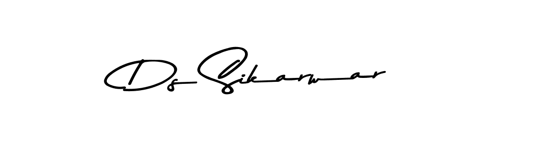 How to make Ds Sikarwar name signature. Use Asem Kandis PERSONAL USE style for creating short signs online. This is the latest handwritten sign. Ds Sikarwar signature style 9 images and pictures png