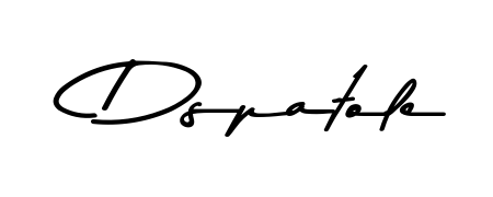 A sleek calligraphic signature for name Dspatole utilizing Asem Kandis PERSONAL USE styling. Great for adding personal signatures to photos and art. Dspatole signature style 9 images and pictures png