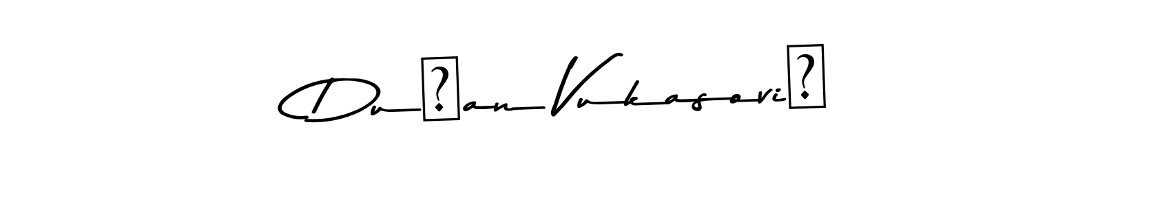 if you are searching for the best signature style for your name Dušan Vukasović. so please give up your signature search. here we have designed multiple signature styles  using Asem Kandis PERSONAL USE. Dušan Vukasović signature style 9 images and pictures png