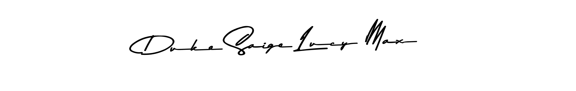 Design your own signature with our free online signature maker. With this signature software, you can create a handwritten (Asem Kandis PERSONAL USE) signature for name Duke Saige Lucy Max. Duke Saige Lucy Max signature style 9 images and pictures png