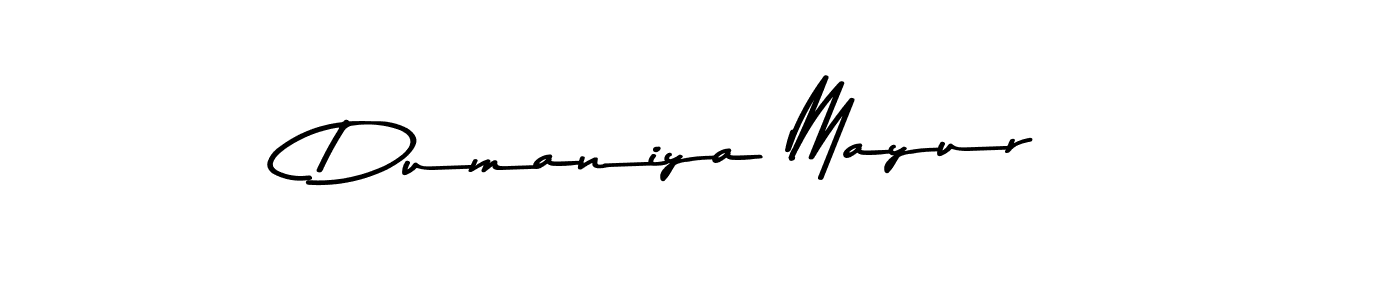 Also we have Dumaniya Mayur name is the best signature style. Create professional handwritten signature collection using Asem Kandis PERSONAL USE autograph style. Dumaniya Mayur signature style 9 images and pictures png