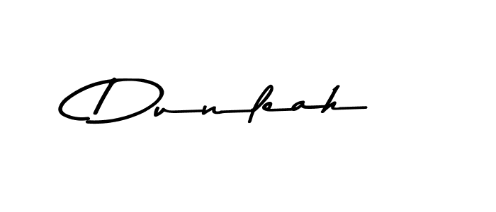 How to make Dunleah name signature. Use Asem Kandis PERSONAL USE style for creating short signs online. This is the latest handwritten sign. Dunleah signature style 9 images and pictures png