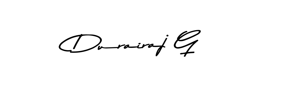 Make a beautiful signature design for name Durairaj G. With this signature (Asem Kandis PERSONAL USE) style, you can create a handwritten signature for free. Durairaj G signature style 9 images and pictures png