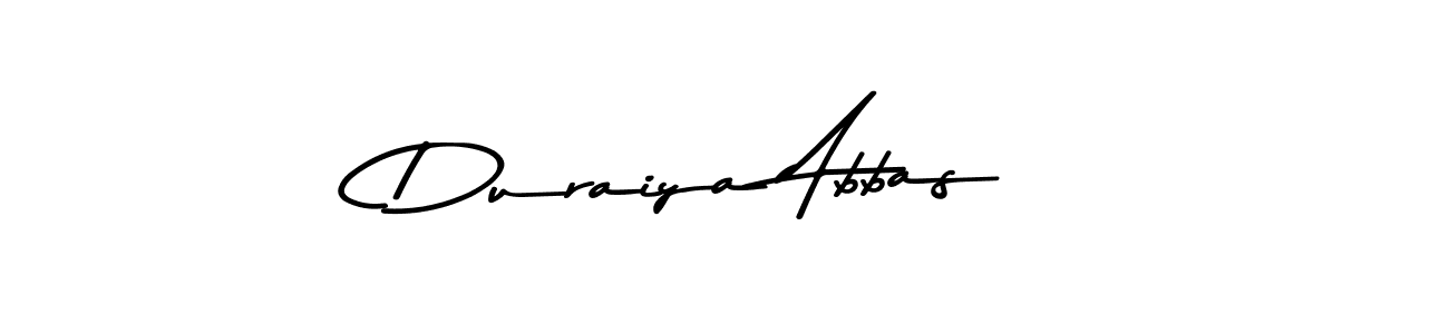 You should practise on your own different ways (Asem Kandis PERSONAL USE) to write your name (Duraiya Abbas) in signature. don't let someone else do it for you. Duraiya Abbas signature style 9 images and pictures png