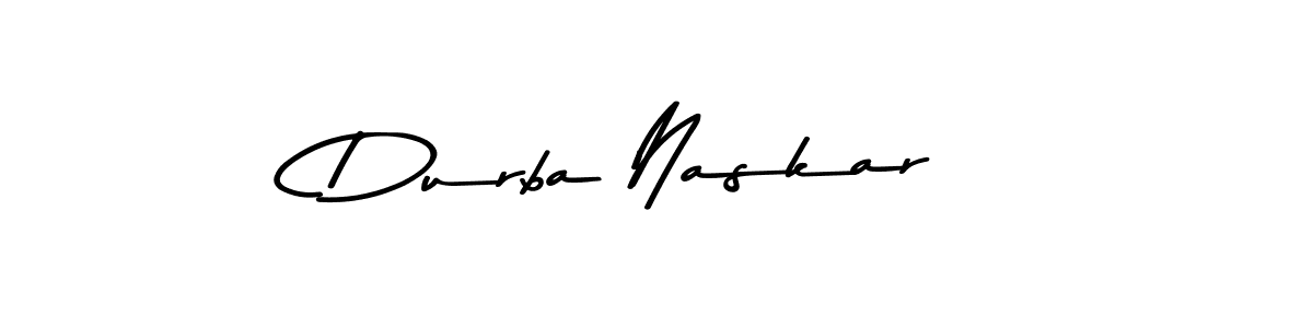 Create a beautiful signature design for name Durba Naskar. With this signature (Asem Kandis PERSONAL USE) fonts, you can make a handwritten signature for free. Durba Naskar signature style 9 images and pictures png