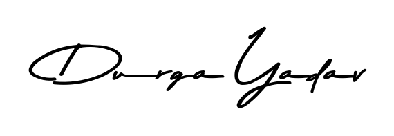 The Asem Kandis PERSONAL USE font transforms the name Durga Yadav into an executive sign with sharp precision and distinguished character. Durga Yadav signature style 9 images and pictures png