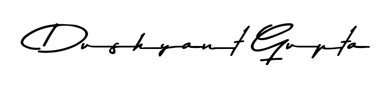 The best way (Asem Kandis PERSONAL USE) to make a short signature is to pick only two or three words in your name. For converting this name Dushyant Gupta. Dushyant Gupta signature style 9 images and pictures png