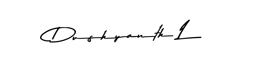 Also You can easily find your signature by using the search form. We will create Dushyanth L name handwritten signature images for you free of cost using Asem Kandis PERSONAL USE sign style. Dushyanth L signature style 9 images and pictures png