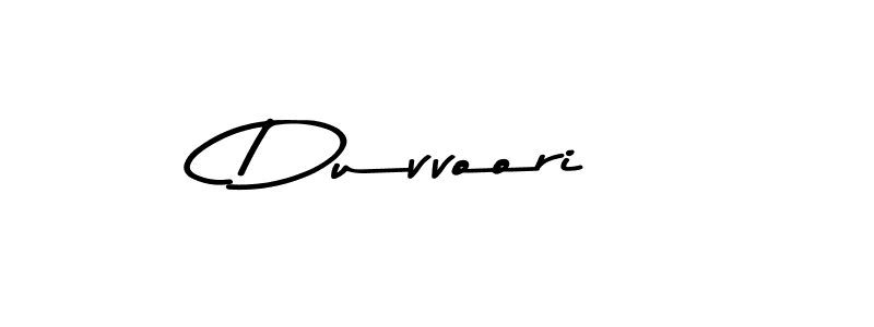 How to make Duvvoori name signature. Use Asem Kandis PERSONAL USE style for creating short signs online. This is the latest handwritten sign. Duvvoori signature style 9 images and pictures png