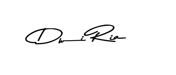 How to make Dwi Ria name signature. Use Asem Kandis PERSONAL USE style for creating short signs online. This is the latest handwritten sign. Dwi Ria signature style 9 images and pictures png