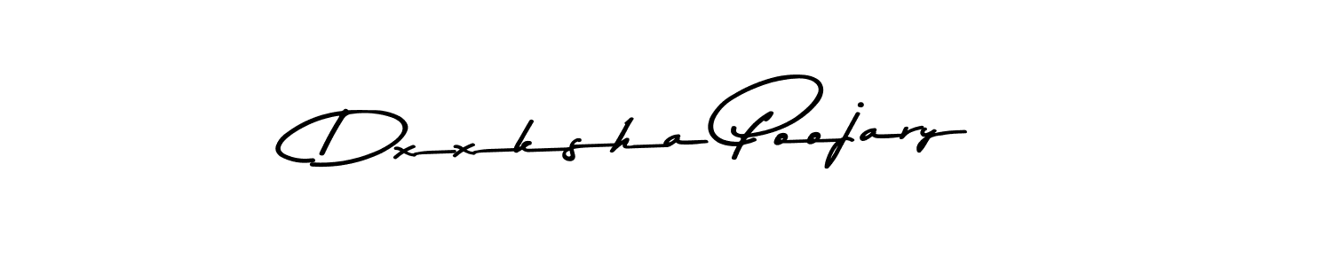 Make a beautiful signature design for name Dxxksha Poojary. With this signature (Asem Kandis PERSONAL USE) style, you can create a handwritten signature for free. Dxxksha Poojary signature style 9 images and pictures png