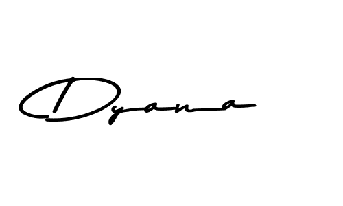 Create a beautiful signature design for name Dyana. With this signature (Asem Kandis PERSONAL USE) fonts, you can make a handwritten signature for free. Dyana signature style 9 images and pictures png