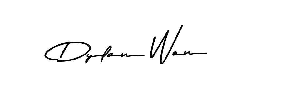 How to make Dylan Won name signature. Use Asem Kandis PERSONAL USE style for creating short signs online. This is the latest handwritten sign. Dylan Won signature style 9 images and pictures png